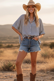 Sewn & Seen® Oversized Short Sleeve Button Down Shirt