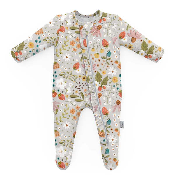 Milk Snob® Footed Jammies - Strawberry Fields