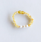 Canyon Leaf™ Baltic Amber Teething Bracelet | Anklet with Pearls