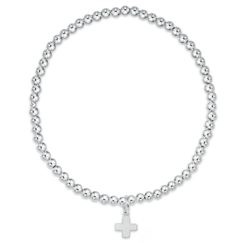 enewton® Classic Sterling 3mm Bead Signature Cross Bracelet
