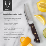 Vicki® Professional Double-Tipped Acacia Bartender Knife