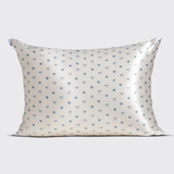 Kitsch® Satin Pearlized Cream and Coastal Blue Print Pillowcase - Standard