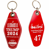 Liberal Tears Cafe® President Trump 2024 Retro Motel Keychain