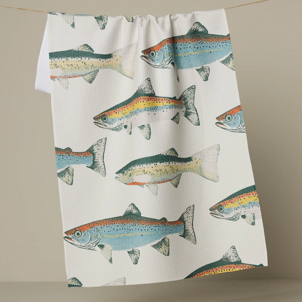 Geometry House® Kitchen Dish Tea Towel - Fishing