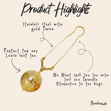 Switch® Stainless Steel Tea Strainer Steeper | Gold Finish