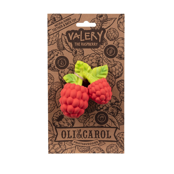 Oli & Carol® Teething and Bath Toy-  Valery the Raspberry