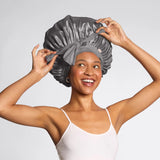 Kitsch® Adjustable Oversized Satin Bonnet - Charcoal