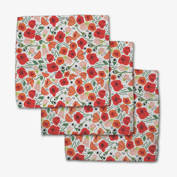 Geometry House® Kitchen Dishcloth Set - Poppy Power