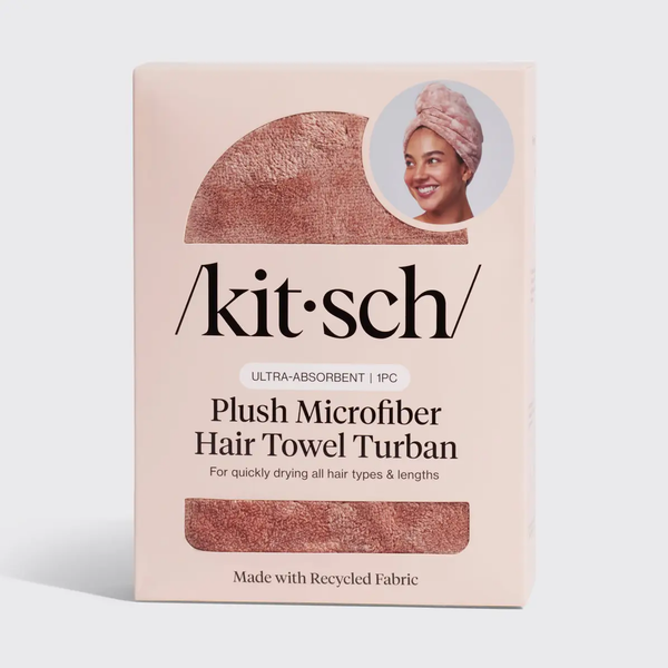 Kitsch® Plush Microfiber Hair Towel Turban - Terracotta