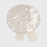 Kitsch® Oversized Satin Bonnet - Pearlized Cream & Coastal Blue Print