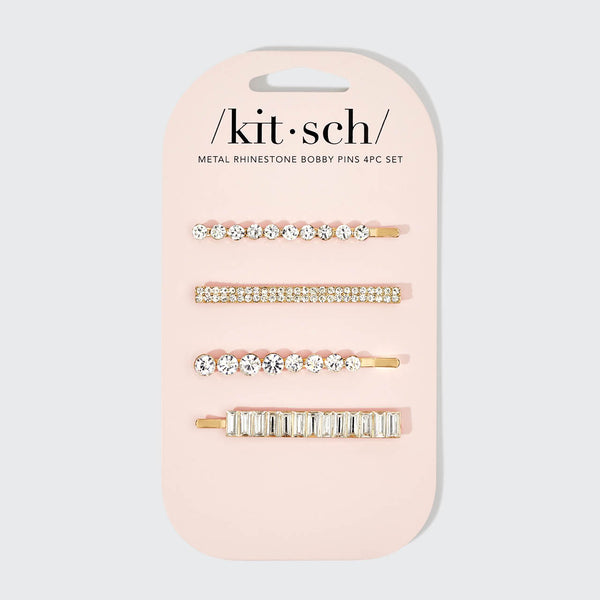 Kitsch® Rhinestone Metal Bobby Pins