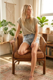 Sewn & Seen® Striped Cap Sleeve Relaxed Fit Top