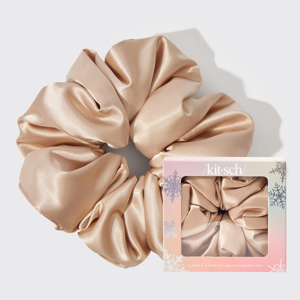 Kitsch® Holiday Cloud 9 Satin Pillow Scrunchie - Champagne