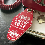 Liberal Tears Cafe® President Trump 2024 Retro Motel Keychain