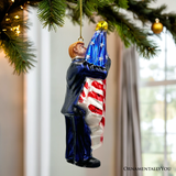 Ornamentally You® Trump Kissing the American Flag Ornament