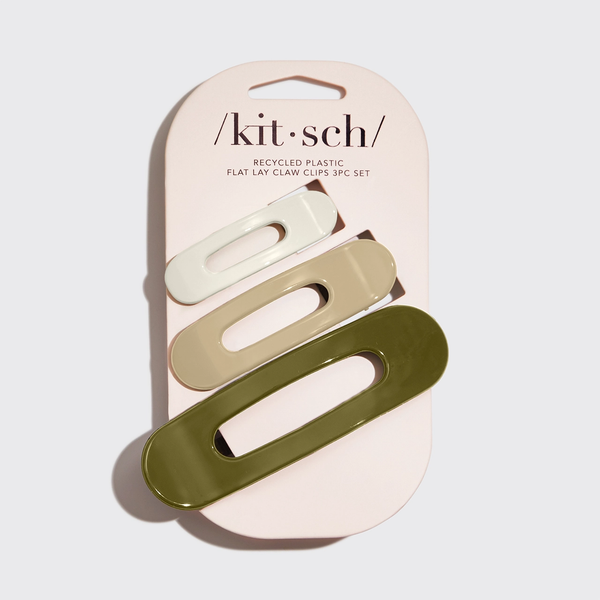 Kitsch® Flat Lay Claw Clip -3 piece Set - Eucalyptus