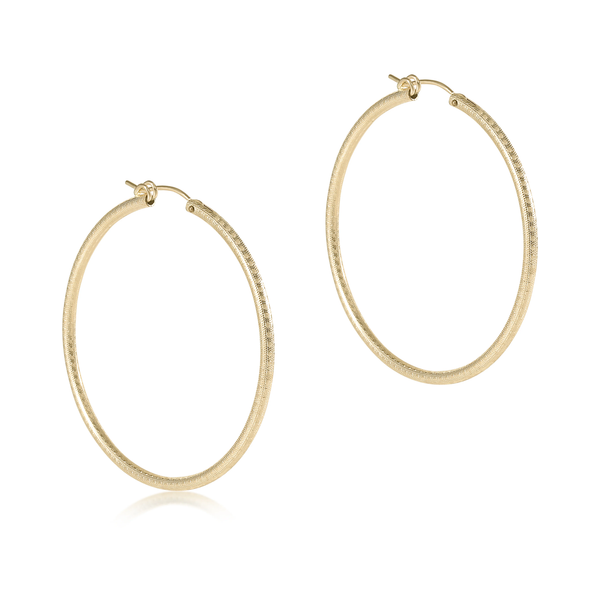 enewton® Round Gold 2" Textured Hoop Earrings