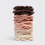 Kitsch® Recycled Fabric Petal Hair Elastics - 10 piece Set - Blush Mix