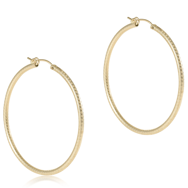 enewton® Round Gold 2" Textured Hoop Earrings
