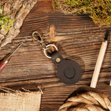 American Leather Goods® Leather AirTag Keychain