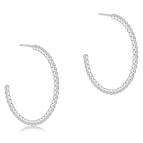 enewton® Beaded Classic 1.25" Post Hoop 2mm Sterling Silver