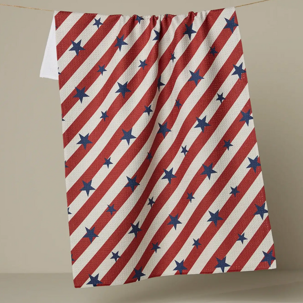 Geometry House® Kitchen Dish Tea Towel - Patriotic Stripe