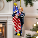 Ornamentally You® Trump Kissing the American Flag Ornament