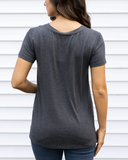 Grace & Lace® Perfect V-Neck Tee in Charcoal