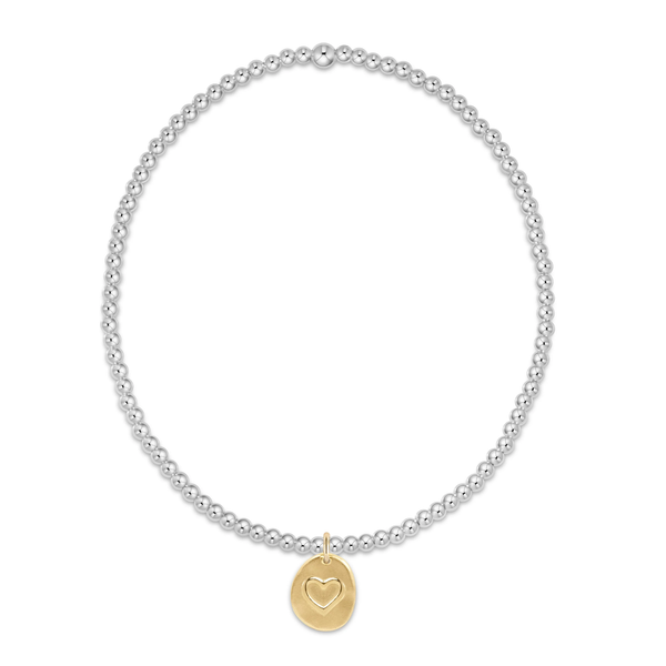 enewton® Extends Sterling 2mm Bead Inspire Gold Love Charm Bracelet