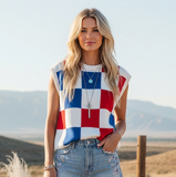 Sewn & Seen® American Checker Sweater Vest