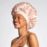 Kitsch® Adjustable Oversized Satin Bonnet - Blush