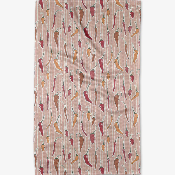 Geometry House® Kitchen Dish Tea Towel - Chilli Stripe