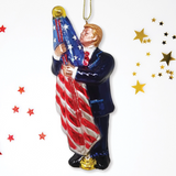 Ornamentally You® Trump Kissing the American Flag Ornament