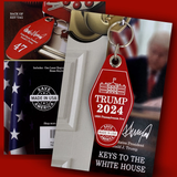 Liberal Tears Cafe® President Trump 2024 Retro Motel Keychain