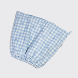 Kitsch® Satin Lined Flexi Shower Cap - Gingham Blue