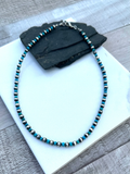Ella E Designs® Sterling Silver Navajo Pearl and Turquoise Bead Necklace - 4mm - 16-18"