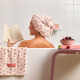 Kitsch® Satin-Lined Flexi Shower Cap - Cherry Print