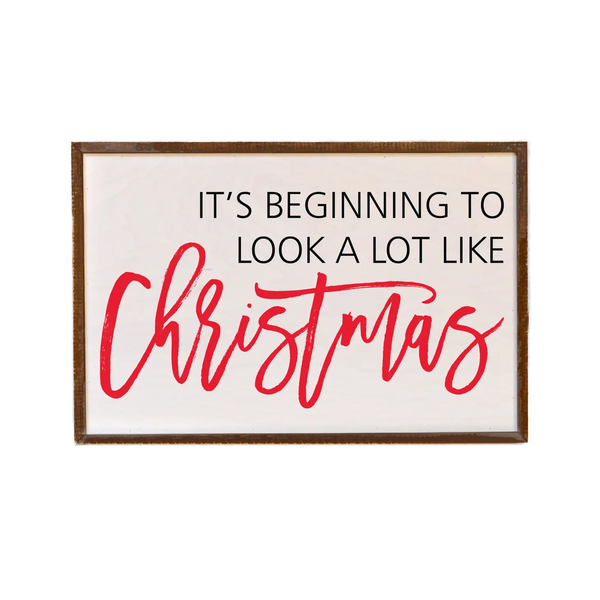 Driftless Studios® Inset Wooden Box Sign - Beginning to Look a Lot Like Christmas