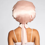 Kitsch® Adjustable Oversized Satin Bonnet - Blush