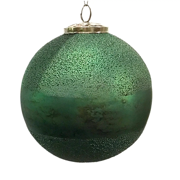 David Christopher Collection® 6" Glass Ball Matte Green Textured Ornament