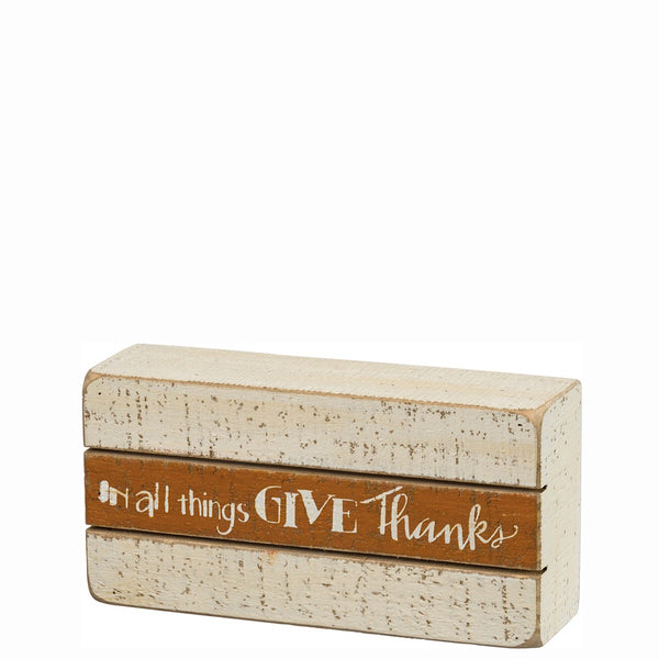 Primitives by Kathy® Slat Box Sign "In all Things"