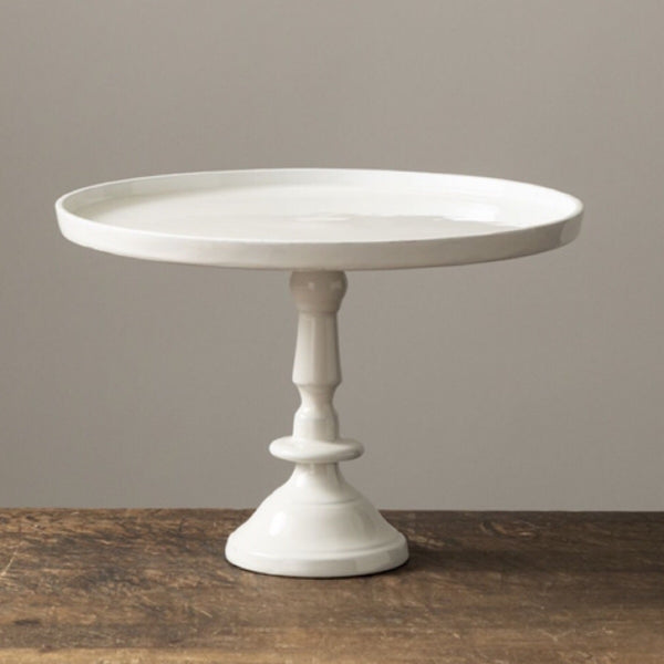 JC and Rollie® Pedestal Cake Stand, Large Ivory