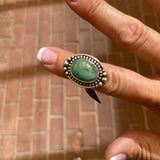 RH Metalsmith®  American Turquoise Sterling Silver Ring with Polar Beading