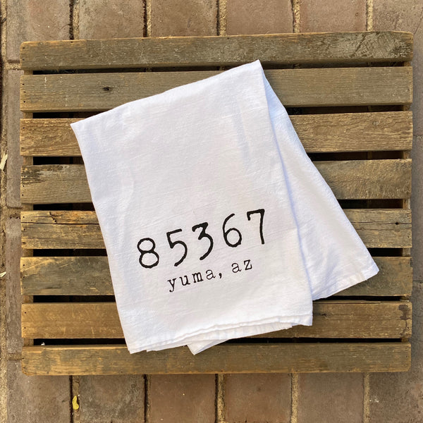 Yuma Roots™ Zip Code Dish Towel "Yuma, AZ 85367”