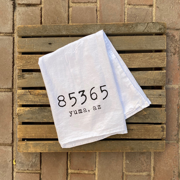 Yuma Roots™ Zip Code Dish Towel "Yuma, AZ 85365”