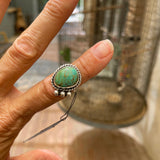 RH Metalsmith®  American Turquoise Sterling Silver Ring with Polar Beading