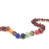 Canyon Leaf™ Baltic Amber + Vintage Beads Teething Necklace