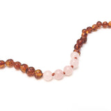 Canyon Leaf™ Baltic Amber + Rose Quartz Teething Necklace
