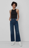 7 for All Mankind® Cropped Alexa Trouser in Norton Blue with Cut Hem