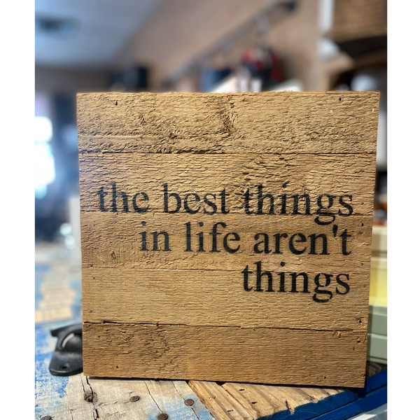 Second Nature® Distressed Wooden Box Sign - the best things
